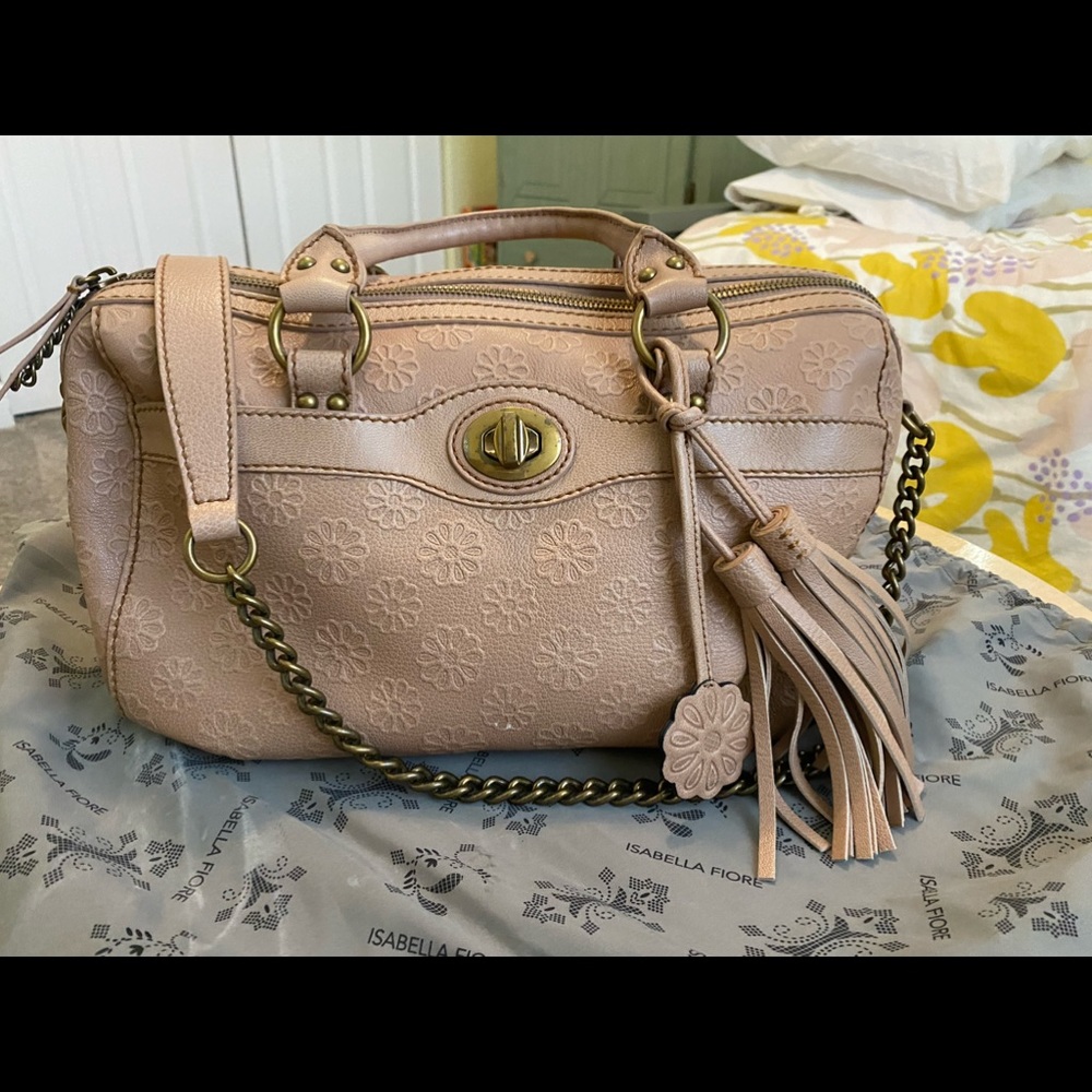 Stamped leather bag